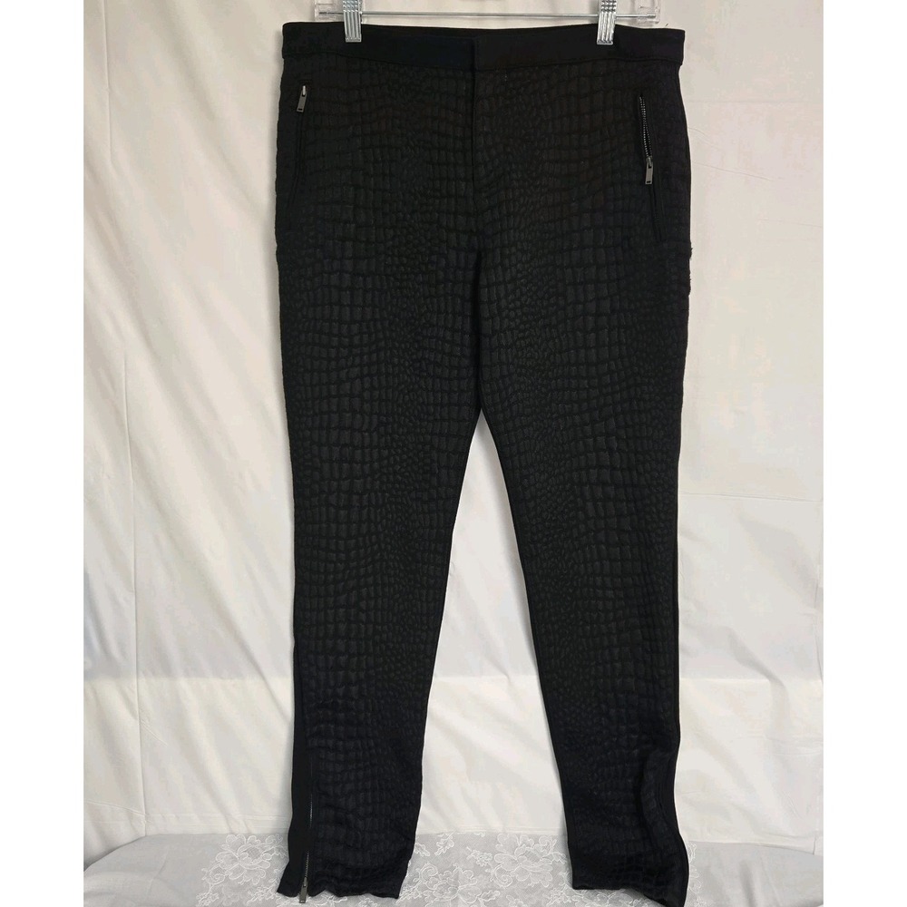 Calvin Klein  Black Snake Print Front Slim Fit Ankle Pants Womens Size 12